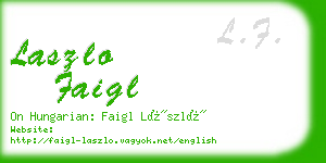 laszlo faigl business card